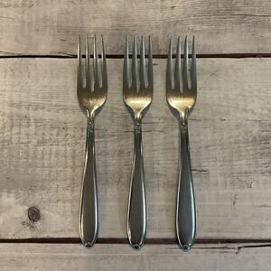 Stanley Roberts Wm Rogers DREAM Rose Stainless Flatware 3 Dinner Forks